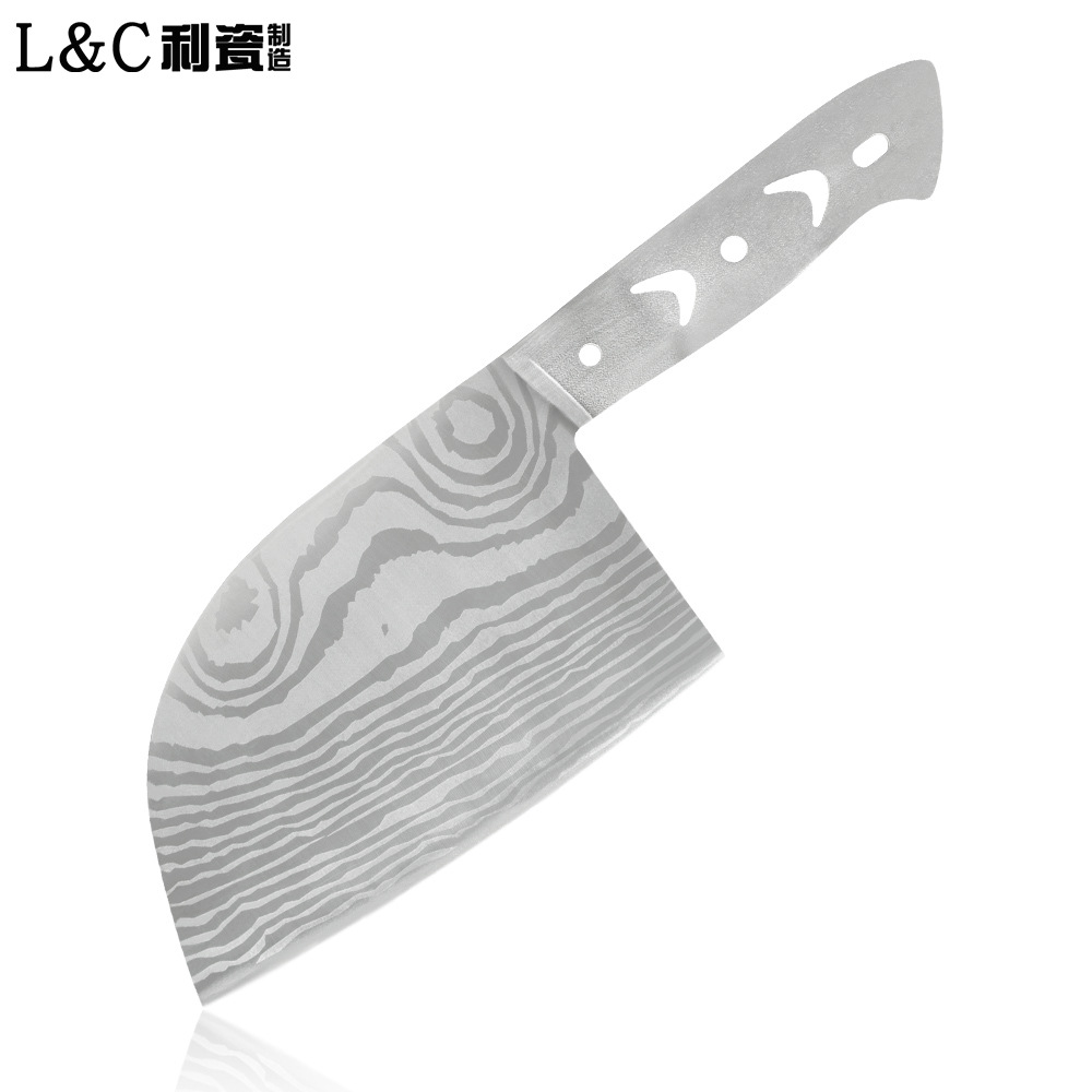 Manufactor supply Partially Prepared Products Stainless steel Knife embryo Available logo laser Moire blade DIY Kitchen knife blade