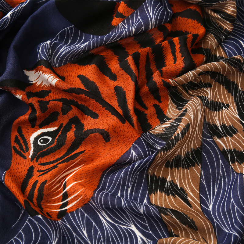 Hot Selling Fashion Leopard Print Sunscreen Shawl Silk Scarf Wholesale display picture 16