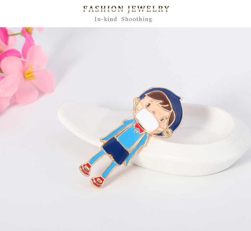 Hot Fashion Cartoon Brooch Little Boy Dripping Oil Brooch Hot Selling Western Accessories Wholesale Nihaojewelry display picture 6