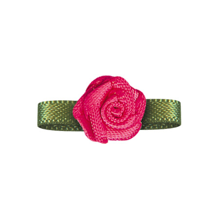 Yao Ming flor decoración hecha a mano cinta flor palabra hoja 2 puntos Rosa DIY material ropa horquilla decoración cinta flor