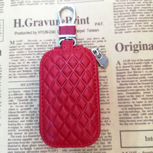 First layer cowhide car remote control key bag rhombus car key protective cover universal genuine leather manufacturer wholesale