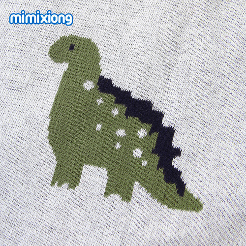 Ins Bestselling Spring and Autumn Cartoon Baby Dinosaur Knitted Blanket