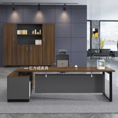 新款現代經理職員辦公桌單人帶櫃主管桌時尚大氣電腦桌批發定制