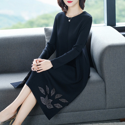 肥mm中长款连衣裙2020 春季新款女装韩版时尚显瘦中大码针织裙|ms