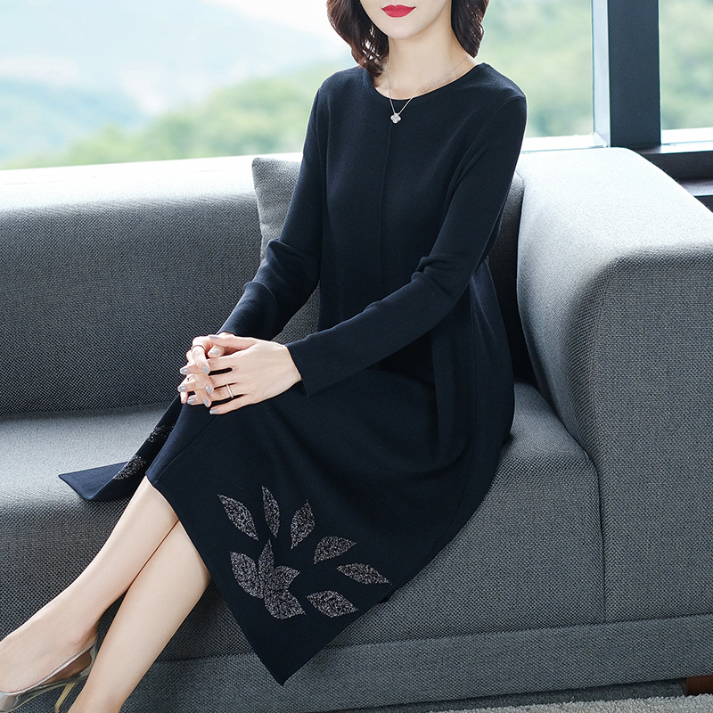肥mm中长款连衣裙2020 春季新款女装韩版时尚显瘦中大码针织裙|ms
