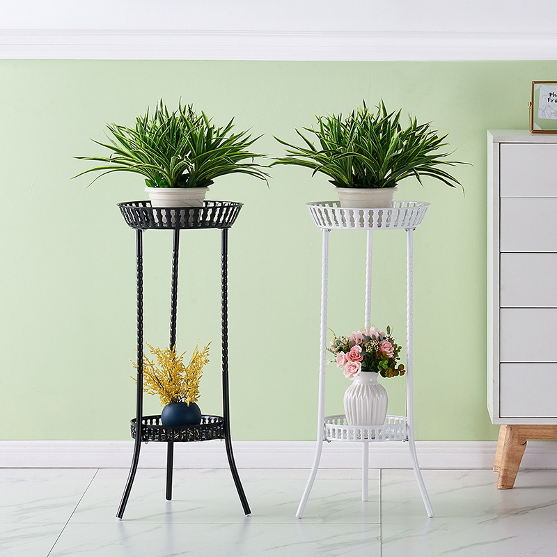 Green Plant Stand with Multi-Layered Balcony Iron Work Flower Stand, Indoor Floor Plant Pot Stand, Wholesale