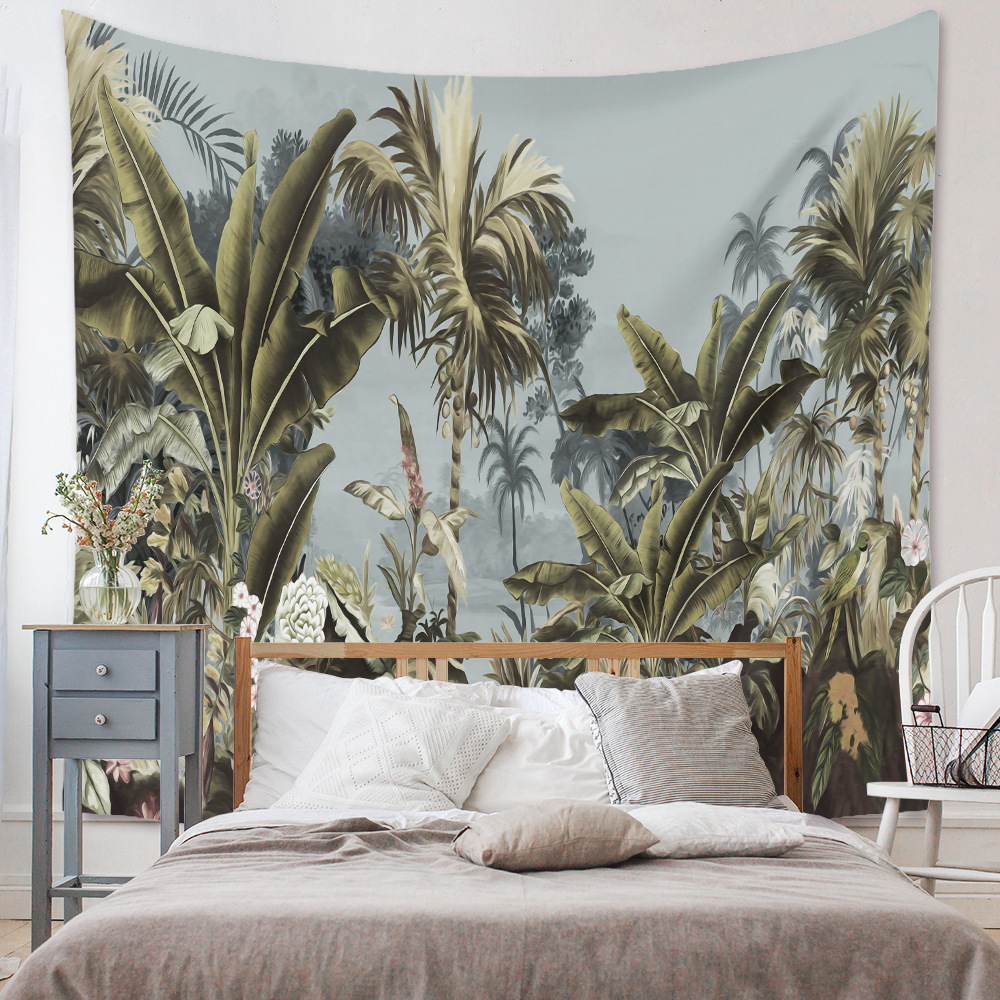 Tropischer Dschungel grne Pflanze Wandteppich Home Schlafzimmer Dekoration Grohandel Nihaojewelrypicture8