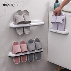 Bathroom Slippers Rack Wall-Mounted Plastic Shoe Storage Rack Simple Toilet Japanese Style Shelf Double-Row Slipper Rack