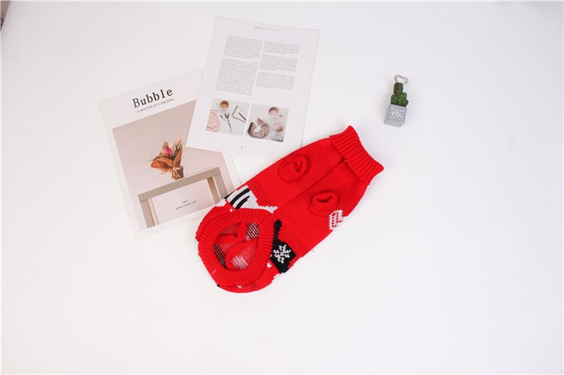 Christmas Reindeer Maple Leaf Snowflake Holiday Pet Clothes Turtleneck Knitted Sweater Dog Cat Clothing Winter Coat_voghion.com