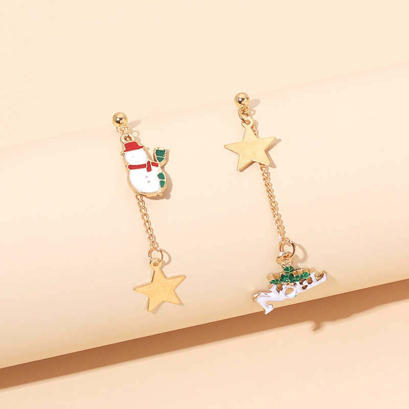 5g Weight Earrings Classification Wedding, Travel, Birthday, Festival Occasion Women'S Gender Long Tassel Christmas Fashion Star Earrings 2