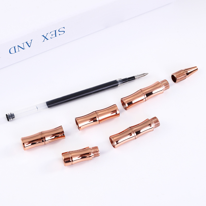 Fábrica al por mayor latón pluma de gel de metal firma pluma de bambú pluma de latón al aire libre pluma táctica de autodefensa pluma