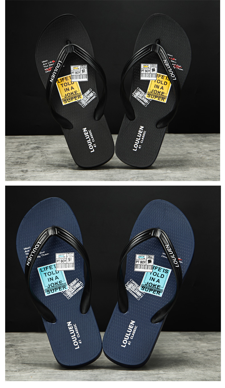 New summer PVC flip-flops for men, outdoor couple slippers, fashionable and casual beach cool slippers for men undefined