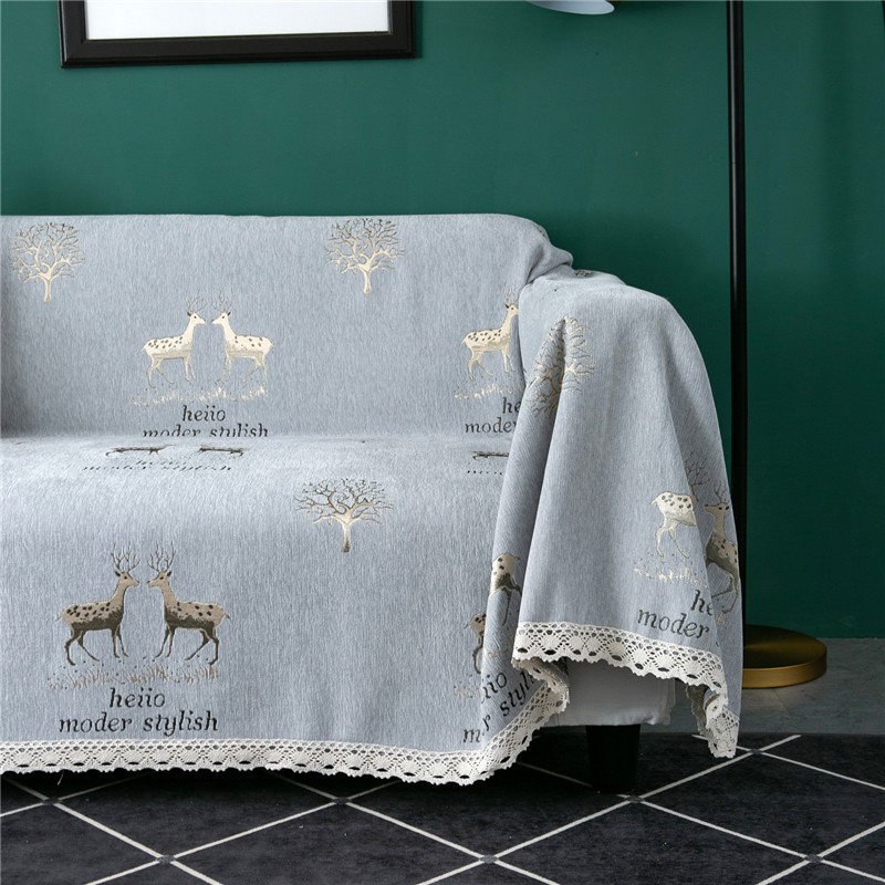 Thickened Chenille Full-cover With Deer Pattern, Non-slip, Elastic, Multi-functional, Suitable For All Seasons, Sofa_voghion.com