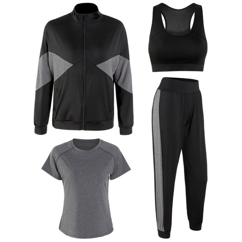 Plus-size yoga set for women, long-sleeved loose-fitting slimming set for plus-size women, autumn and winter quick-drying running and exercise fitness set