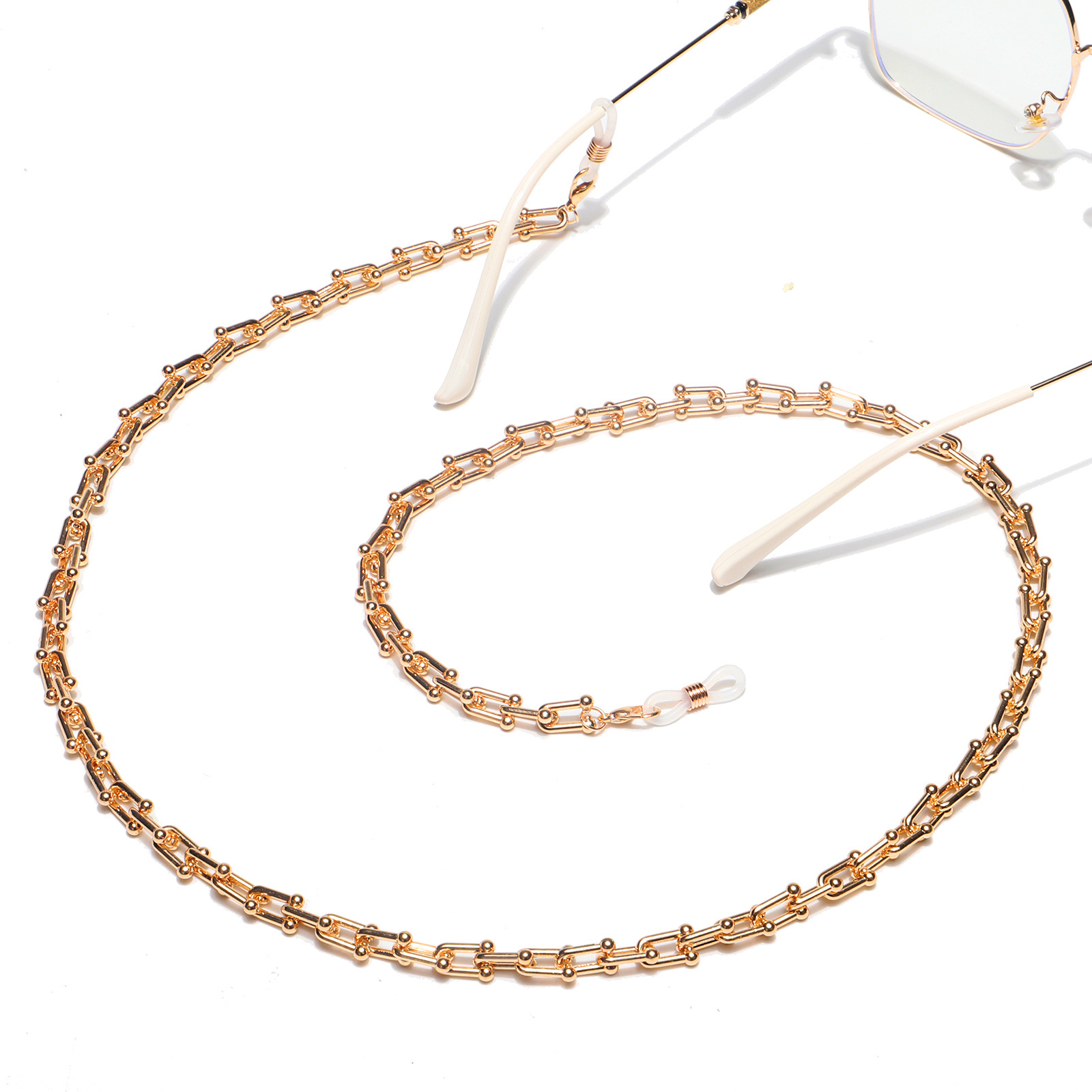 Fashion Simple Color-preserving Gold Thick Glasses Chain display picture 5