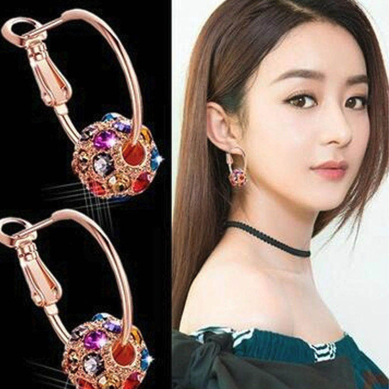 Glam Spherical Alloy Diamond Artificial Diamond Earrings display picture 1
