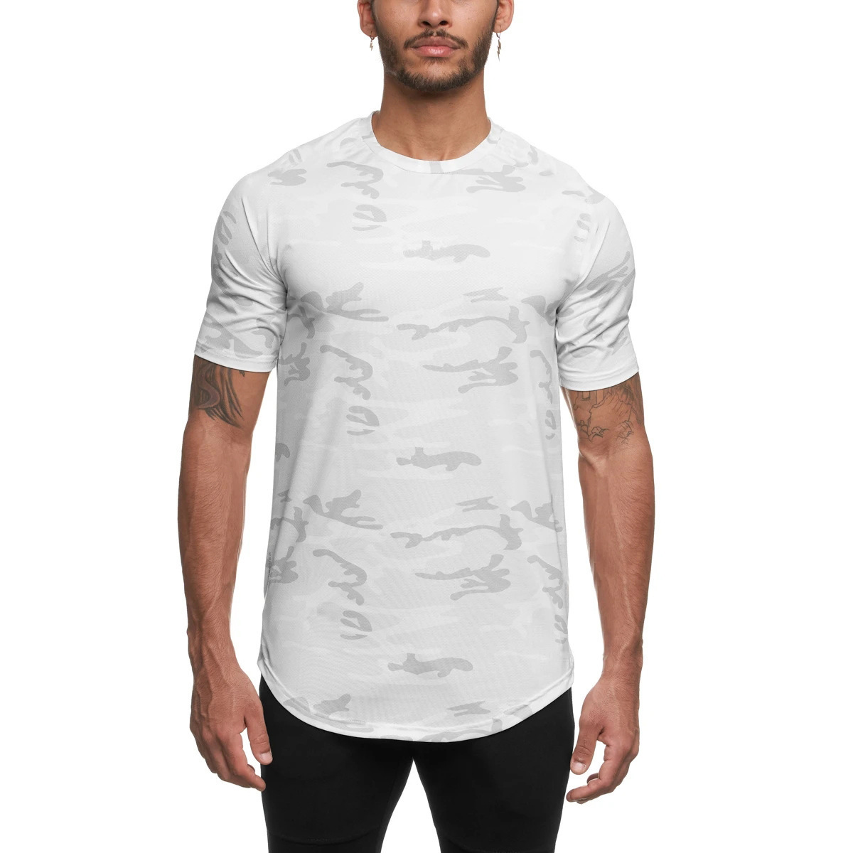 Men's Solid Color Camouflage Simple Style Round Neck Short Sleeve Loose Men's T-shirt display picture 12