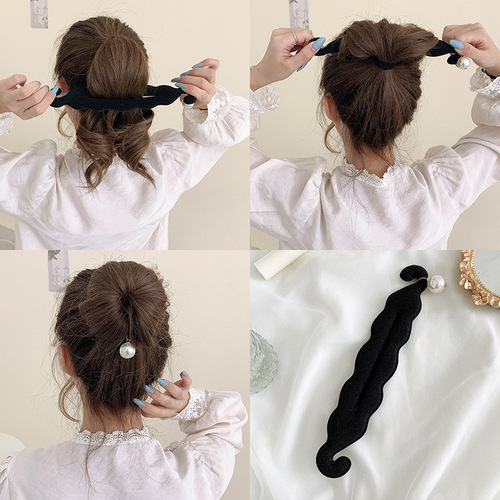 Fixed hair, versatile hair twister, half bun hair style artifact, simple fluffy bud headband for lazy women