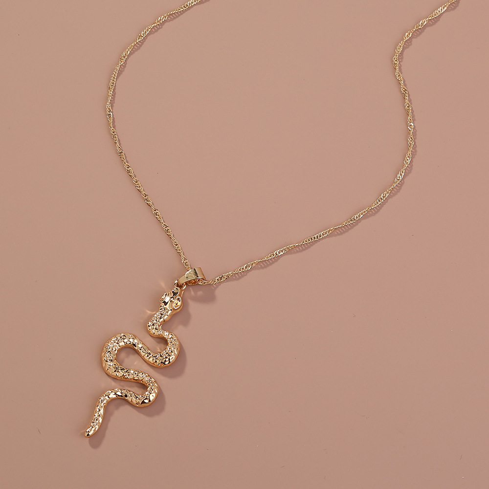 Retro Single-layer Snake-shaped Winding Necklace display picture 4
