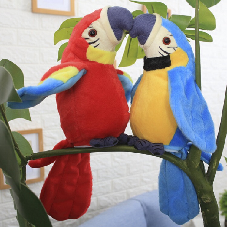Parrot learns to speak parrot can twist and flap wings recording parrot children's electric plush toy
