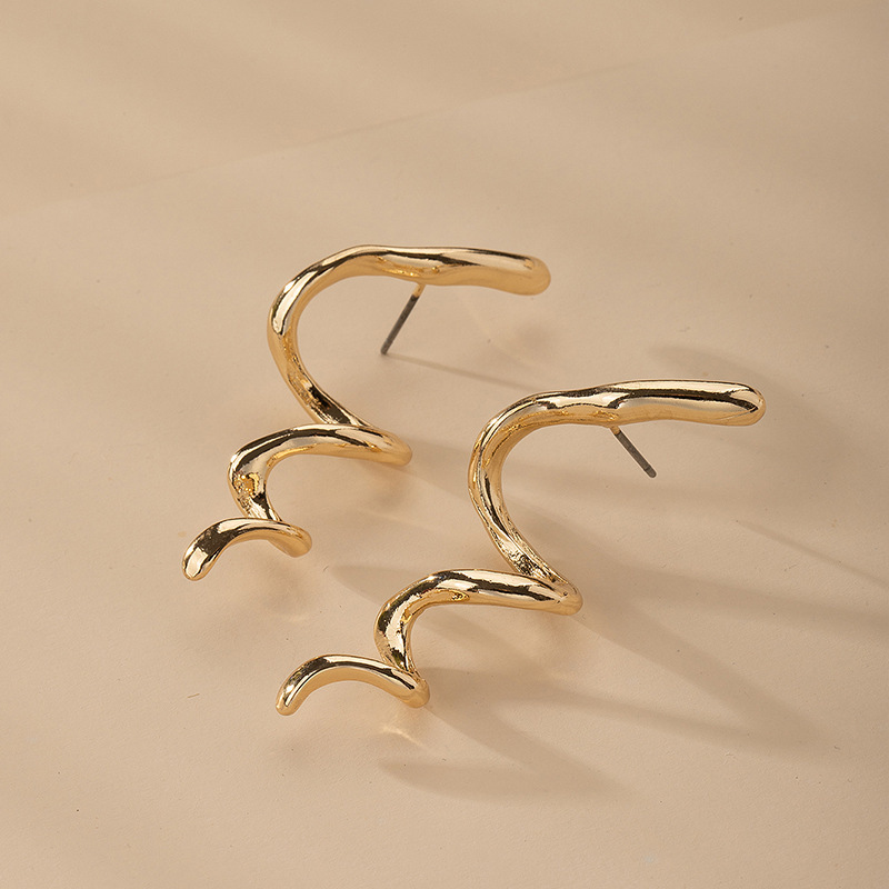 Simple Snake-shaped Popular Metal Earrings Korean Fashion Jewelry Wholesale display picture 3