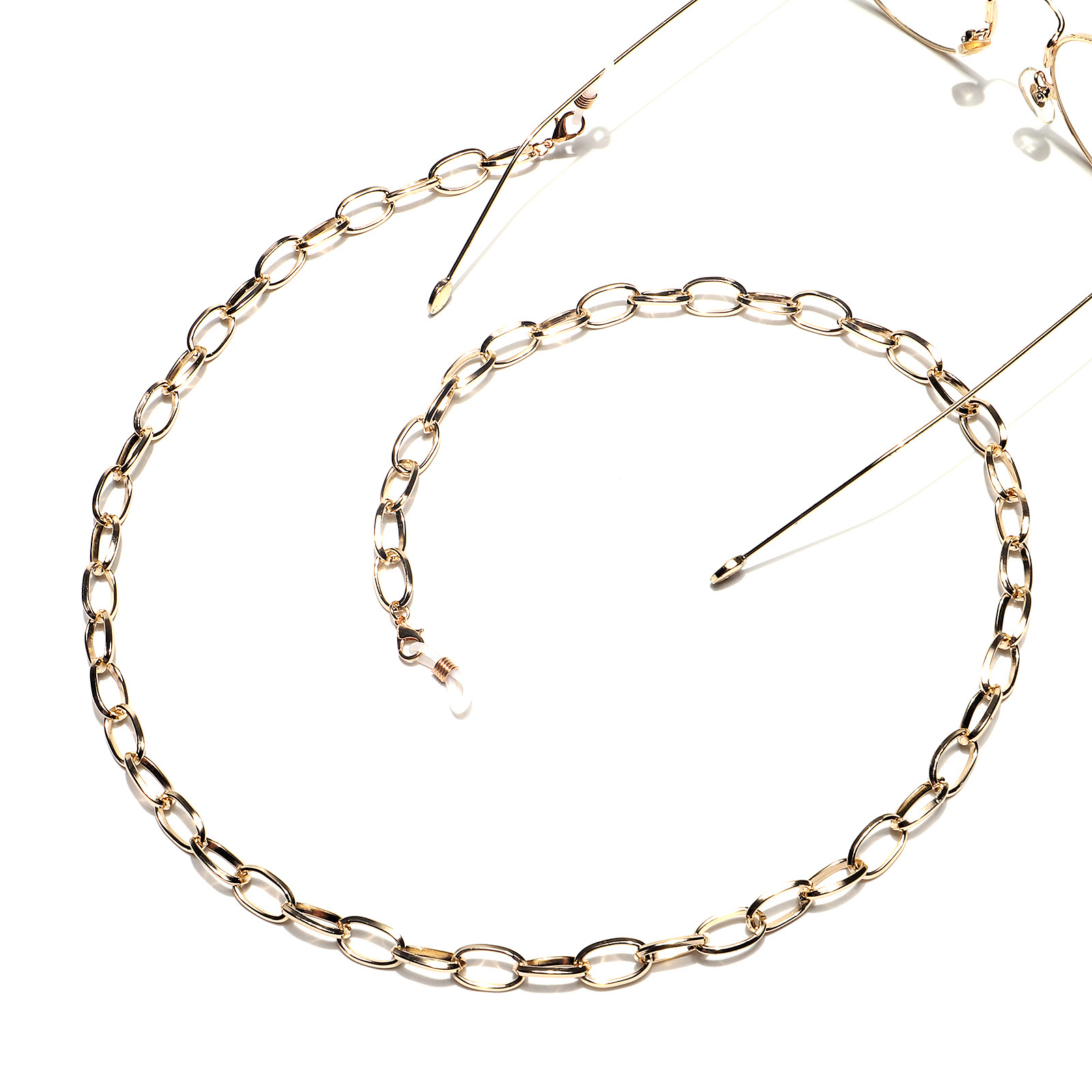 25g Weight Metal Material Gold Color Fashionable And Simple Color Retention Gold Thick Aluminum Chain Glasses Rope Metal Glasses Chain Wholesale Nihaojewelry 2