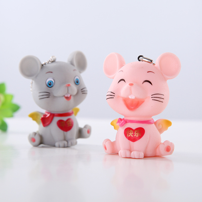 Year of the Rat lovers Key buckle Cartoon lovely Key buckle parts Bag Pendants Zodiac Mouse Small gifts