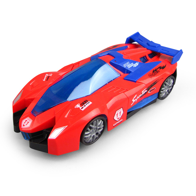 Tiktok mismo eléctrico universal deformación automática coche de policía luz trasera automática música Venta caliente al por mayor juguetes