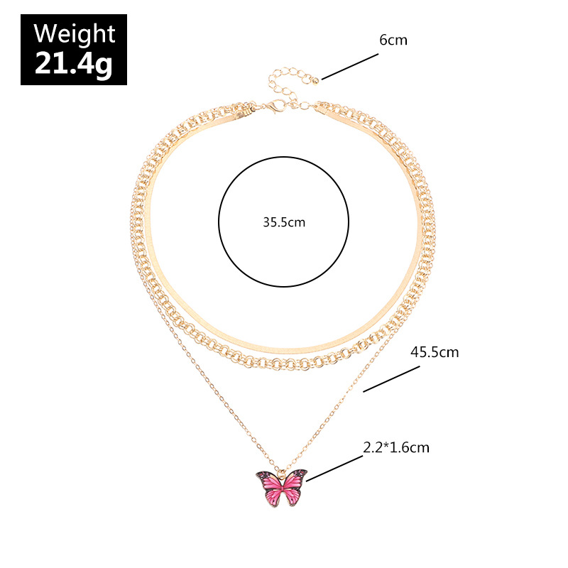 Nz1761 Grenz Überschreiten Der Europäischer Und Amerikanischer Schmuck Großhandel Einfache Persönlichkeit Metall Kette Temperament Perle Schmetterling Halskette Halskette display picture 13