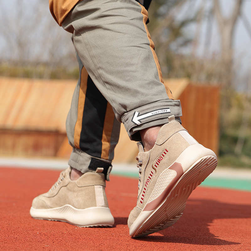 Factory Direct Sales Men's Safety Shoes with Breathable Steel Toe, Anti-Puncture, Anti-Slashing, Lightweight, Comfortable, Durable Work Boots