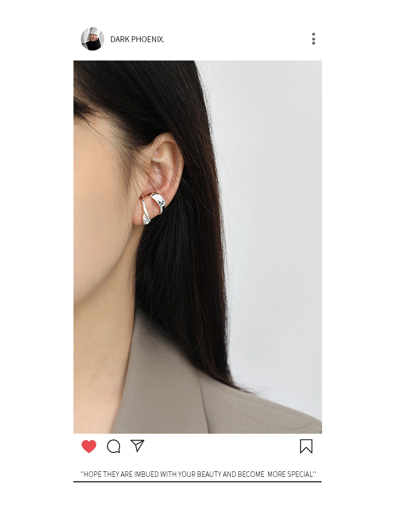 Korean S925 Sterling Silver Simple Ear Clip display picture 12