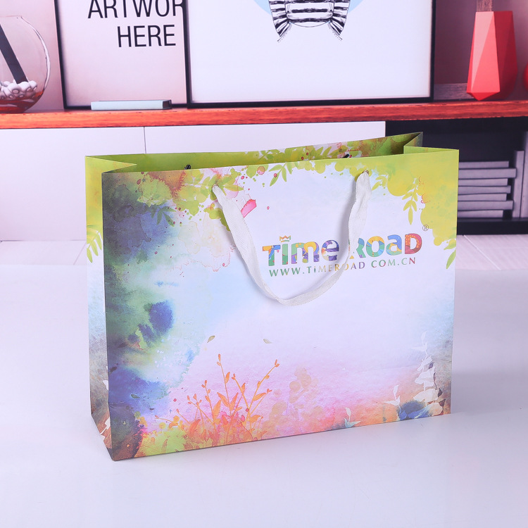 彩印纸袋定做印logo 服装手提纸袋 时尚礼品购物通用白卡纸袋定制