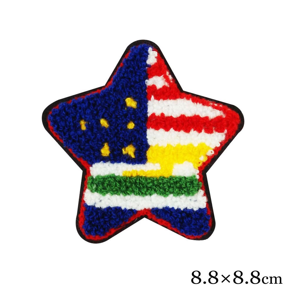 满额包邮 毛巾绣彩色间色星星时尚徽章袖标胸贴 服装饰品绒毛辅料