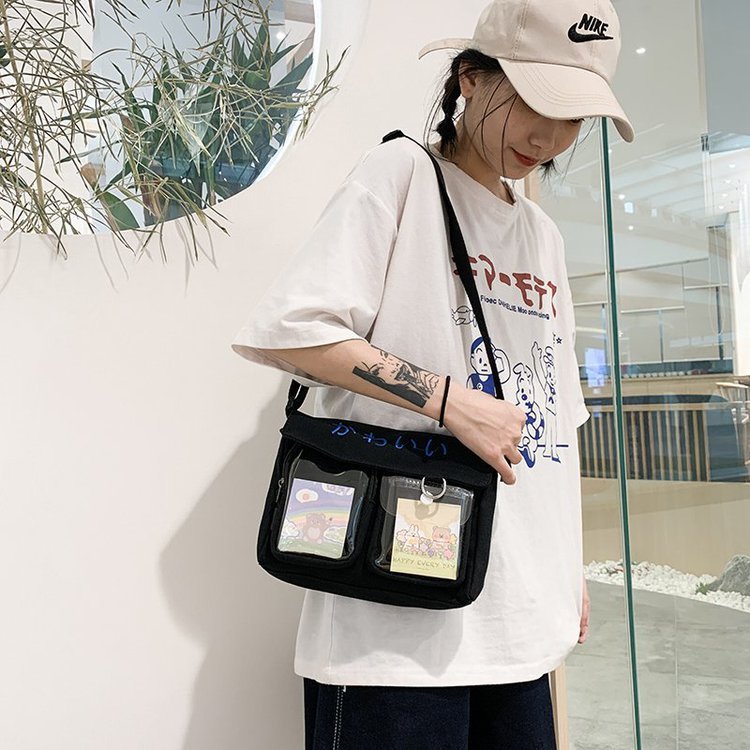 Cute Cartoon Transparent Canvas Bag Korean Chic Student Wild Class Package Wholesale Nihaojewelry display picture 5