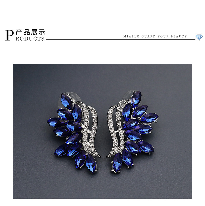 Trend Party Earrings Retro Earrings Irregular Earrings Diamond Sapphire Earrings Wholesale Nihaojewelry display picture 4