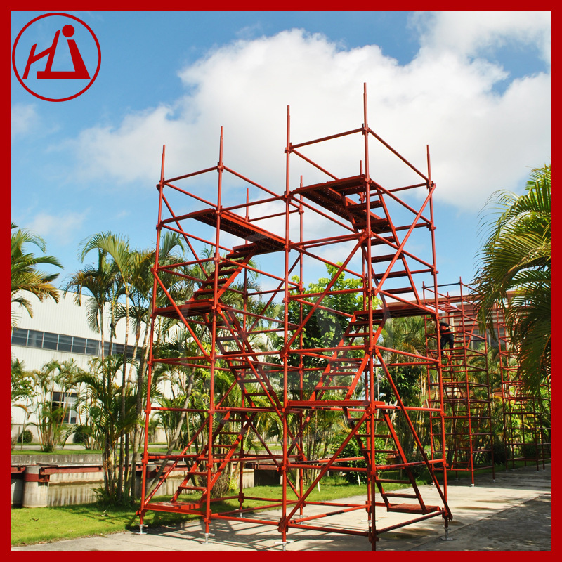 建筑施工安全爬梯 钢管架 基坑人字梯 路桥梁香蕉脚手架 厂家批发