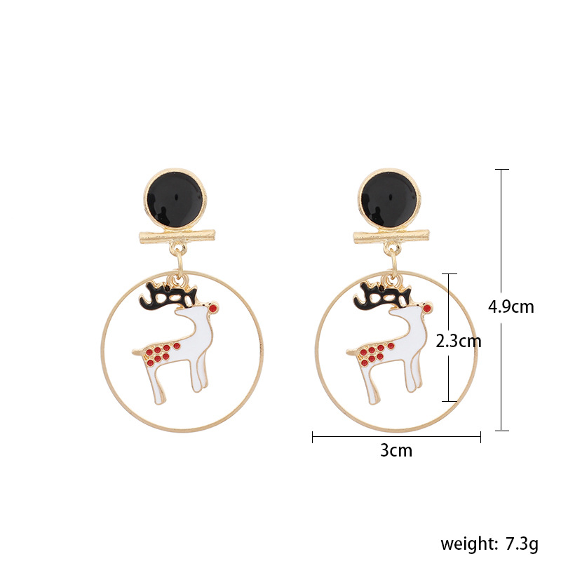 8g Weight Earrings Classification Wedding, Travel, Birthday, Festival Occasion Women'S Gender Fashion Style Fashion Big Circle Christmas Retro Earrings 无