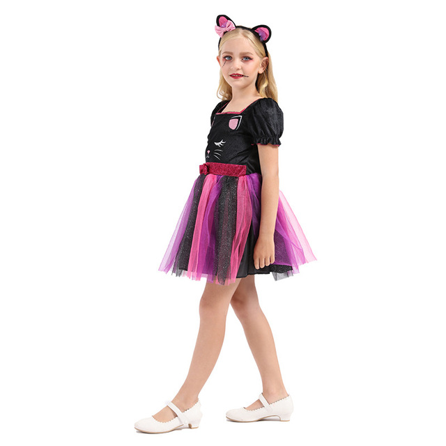 Children’s Costume Girls horror cat Witch Costume kindergarten performance costume props manufacturers direct sales