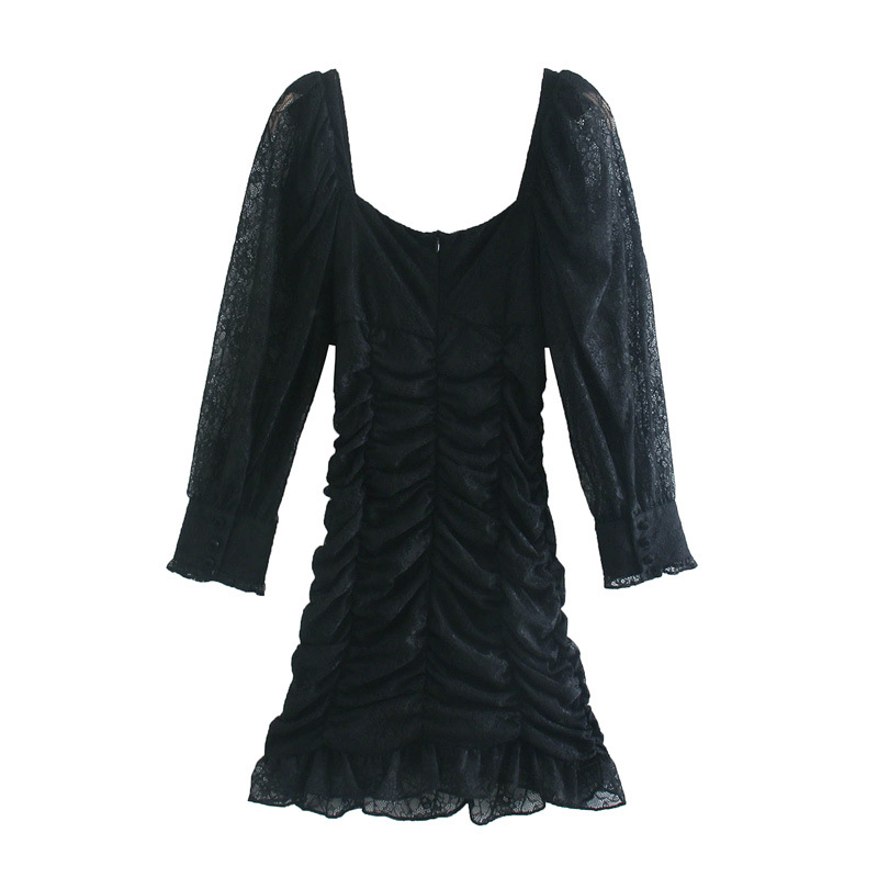autumn lace pleated dress NSAM3114
