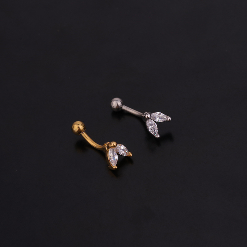 Ear Cartilage Rings & Studs Lady Flower 316 Stainless Steel  Copper Inlaid Zircon display picture 3