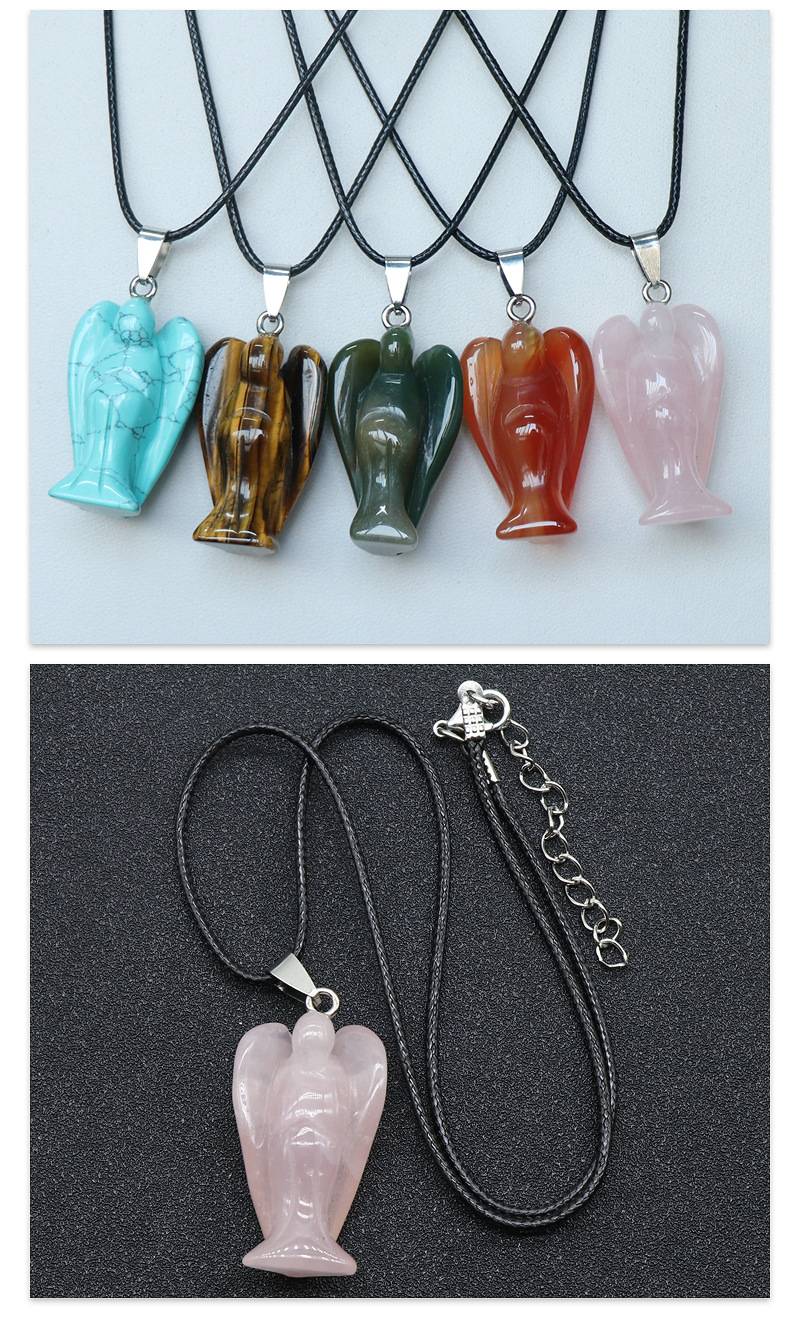 Fashion Angel Crystal Agate Carving 1 Piece