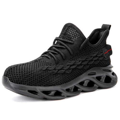 Cross-border new Jiefu labor protection shoes summer fly-knit breathable steel toe anti-smash and puncture-proof insulating safety work shoes