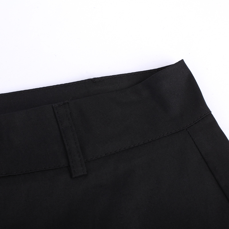 Solid Pocket Belt Up High Waist Zipper Overalls