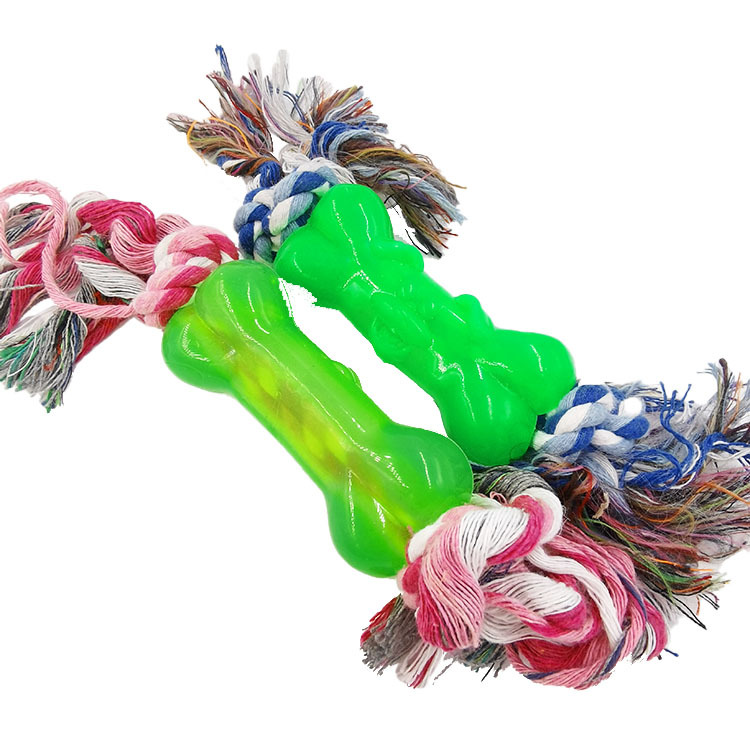 Suministro directo de fábrica TPR cuerda para mascotas perro de juguete cuerda de molienda nudo hueso perro de juguete perro entrenamiento perro Limpieza de dientes cuerda de mordida
