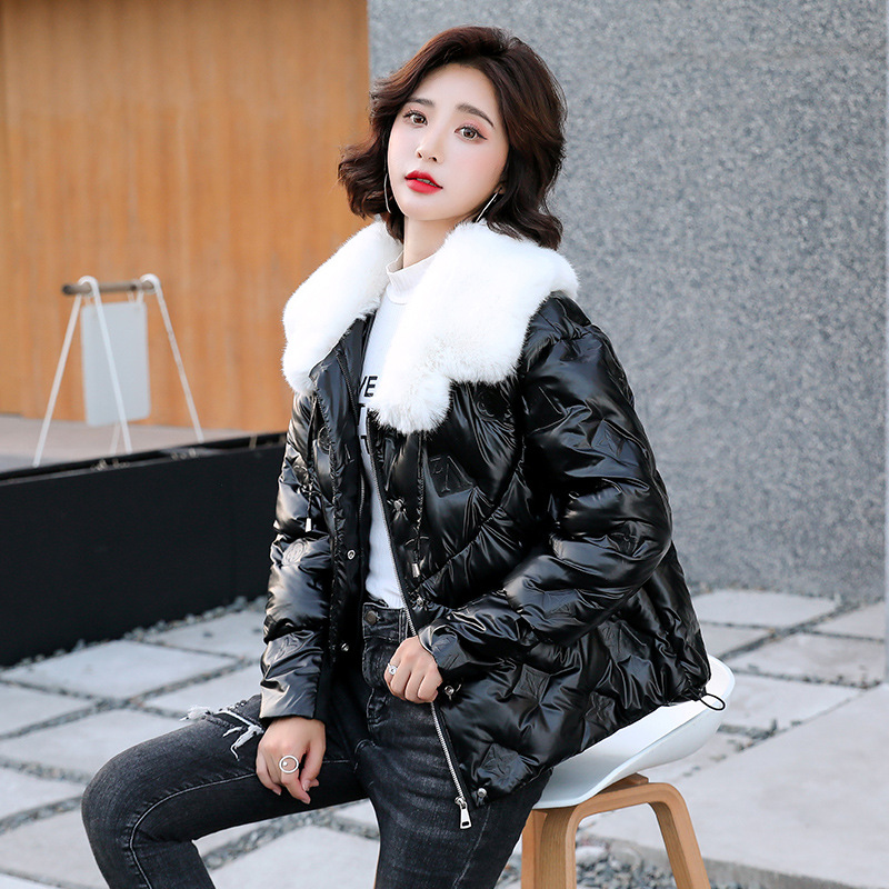 2020冬季拉鏈羽絨棉休閑歐美普通款女棉衣款學院風氣質通勤棉服女