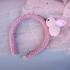 Children's cute hair accessory, plush demi-season headband, rabbit, Korean style, with little bears
