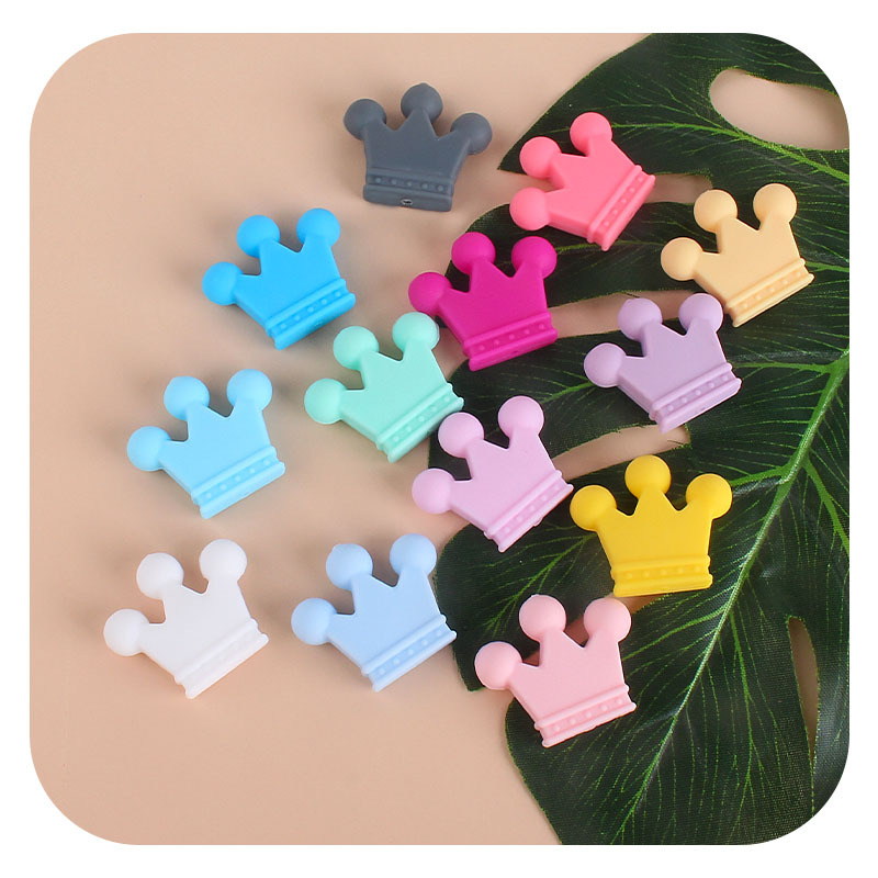 Suministros para bebés DIY calmante corona de silicona cuentas sueltas bebé pulsera molar Cadena de pezón cadena anti-caída Accesorios