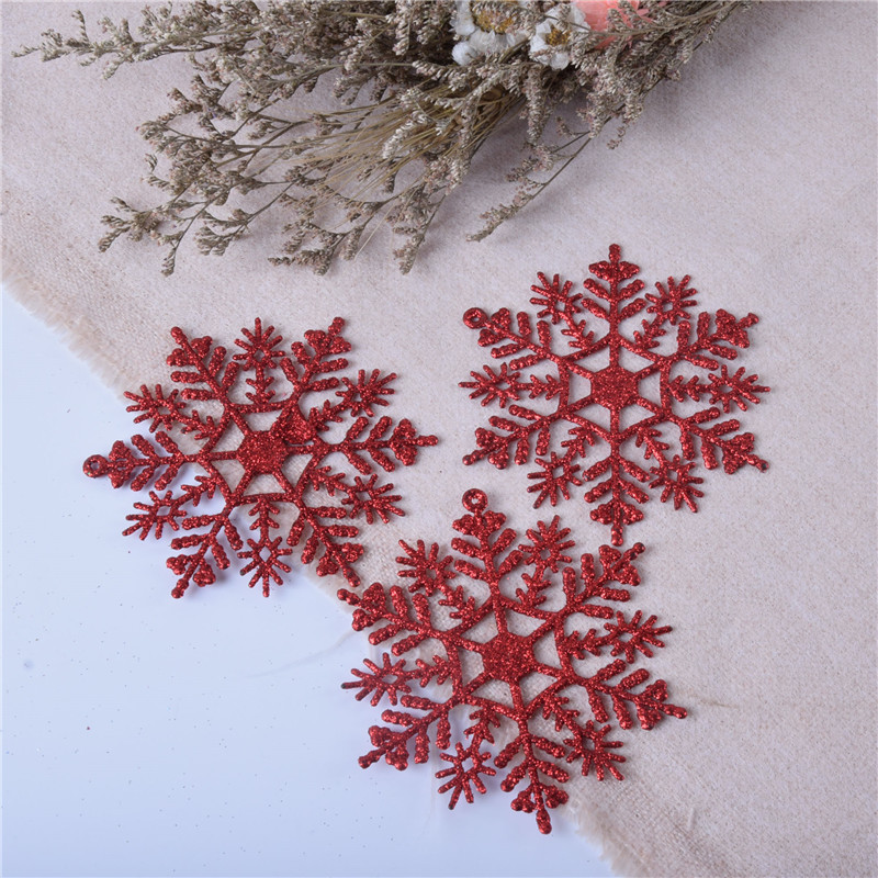 Decoraciones de Navidad acrílico 10cm copo de nieve Navidad suministros decoración árbol de Navidad colgante polvo suelto al por mayor