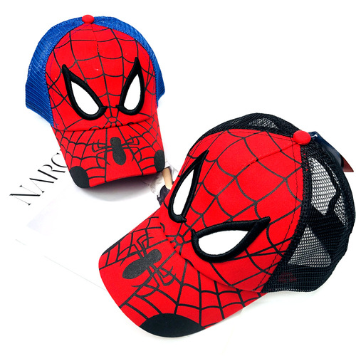 Spider Children Net Hat Summer Sun Protection Cap New Cartoon Baby Duckbill Hat Boy Sun Hat Wholesale