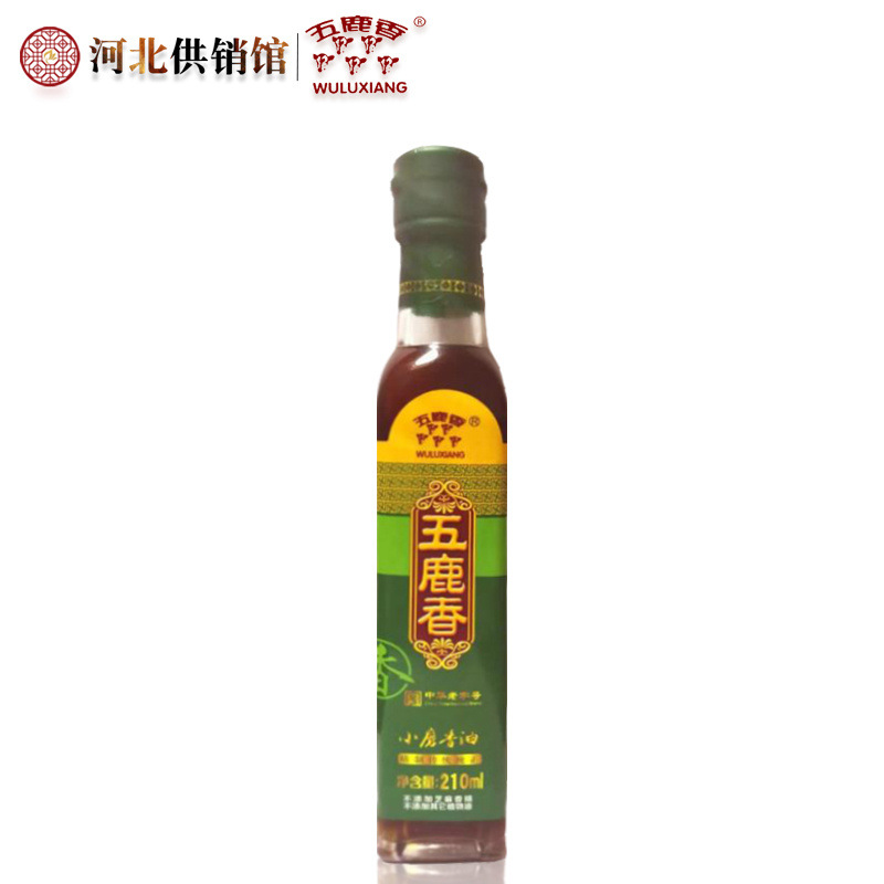 Five deer fragrance White sesame Small mill Sesame oil 210ml Handan Daming Sesame oil Hebei Handan specialty